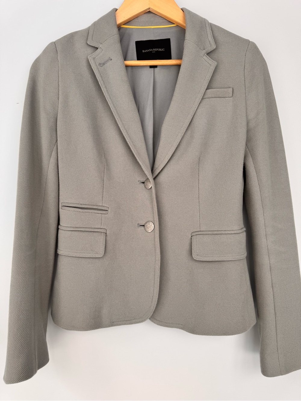 Banana Republic Women's Light Gray Tailored Textured Blazer